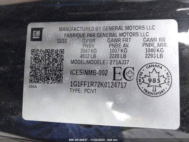 Chevrolet Camaro 1ss 2019 1G1FF1R72K0124717 Image 9