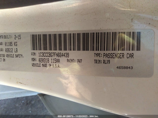 1C3CCCBG7FN664439 Chrysler 200 S