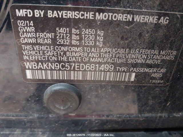 BMW 550i 2014 WBAKN9C57ED681499 Image 9