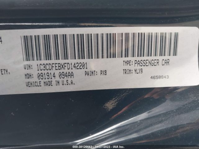 1C3CDFEBXFD142201 Dodge DART GT