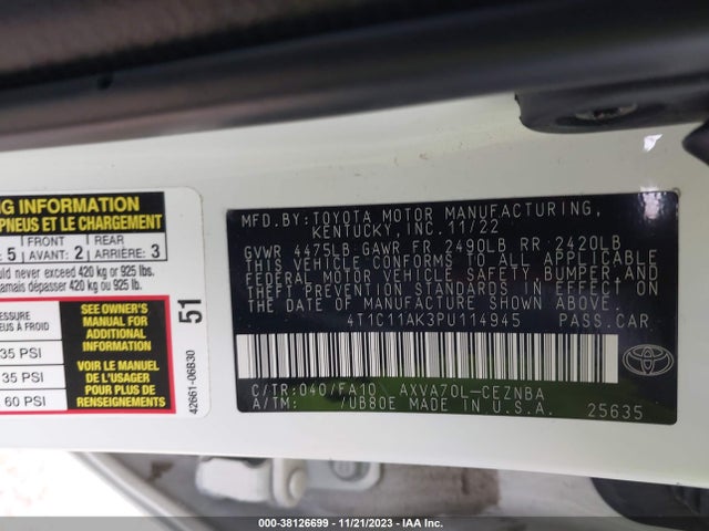 Toyota CAMRY LE 2023 4T1C11AK3PU114945 Image 9