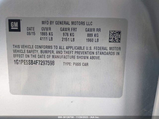 Chevrolet Cruze 2lt Auto 2015 1G1PE5SB4F7297598 Image 9