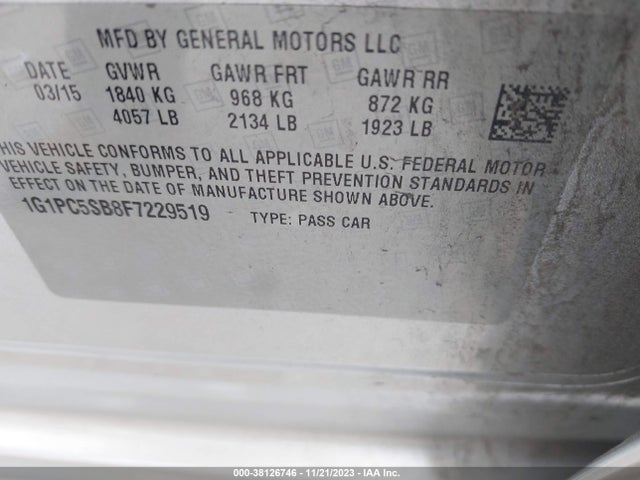 Chevrolet Cruze 1lt Auto 2015 1G1PC5SB8F7229519 Image 9