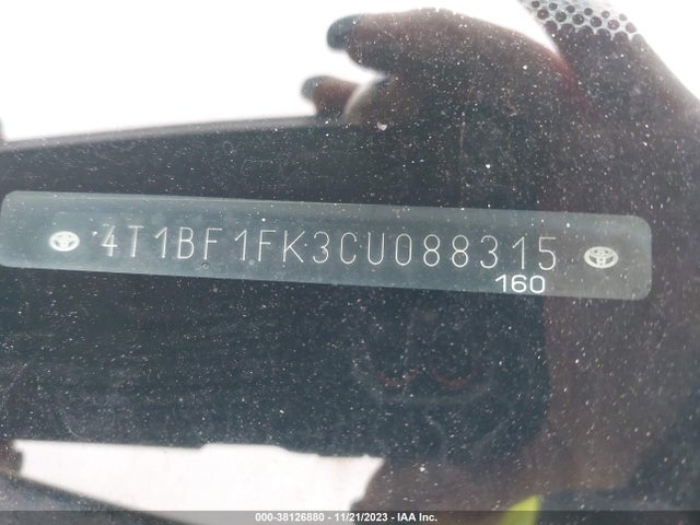 2012 TOYOTA CAMRY LE VIN: 4T1BF1FK3CU088315