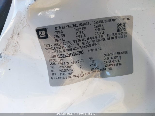 Chevrolet EQUINOX LS 2017 2GNALBEK2H1530205 Image 9