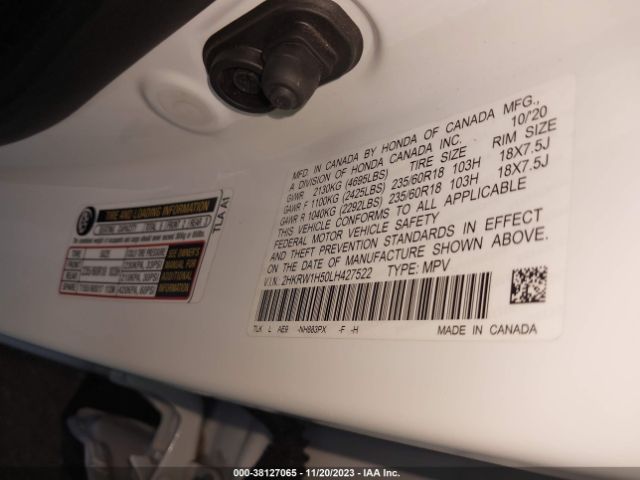 2HKRW1H50LH427522 Honda Cr-v 2wd Ex