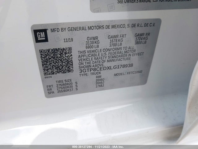 GMC Sierra 1500 2wd  Short Box Elevation 2020 3GTP8CEDXLG178938 Image 9