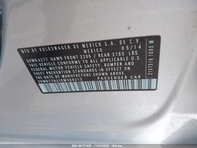 3VWD17AJ1EM304213 Volkswagen Jetta 1.8t Se