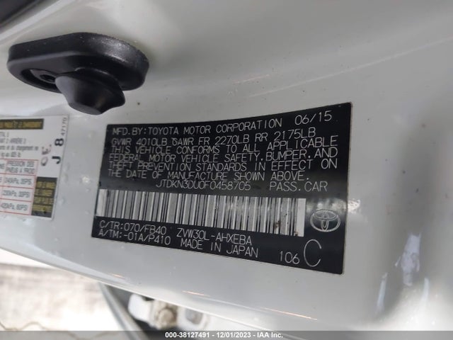 Toyota Prius Two 2015 JTDKN3DU0F0458705 Image 25