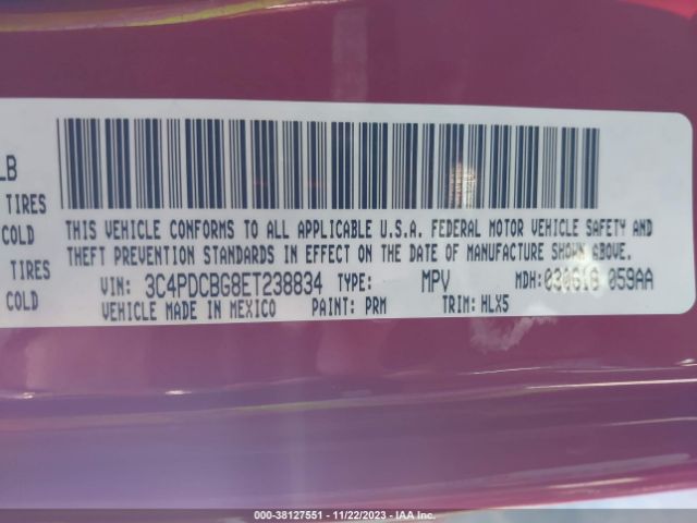 3C4PDCBG8ET238834 Dodge Journey Sxt