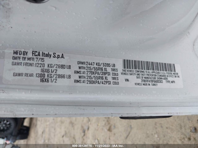 RAM Promaster City Tradesman 2015 ZFBERFAT8F6A88363 Image 9