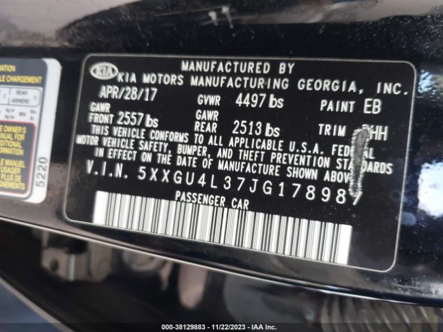 5XXGU4L37JG178987 KIA OPTIMA EX
