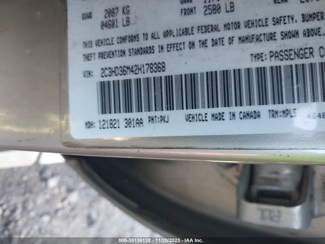 2002 CHRYSLER CONCORDE LXI VIN: 2C3HD36M42H178368