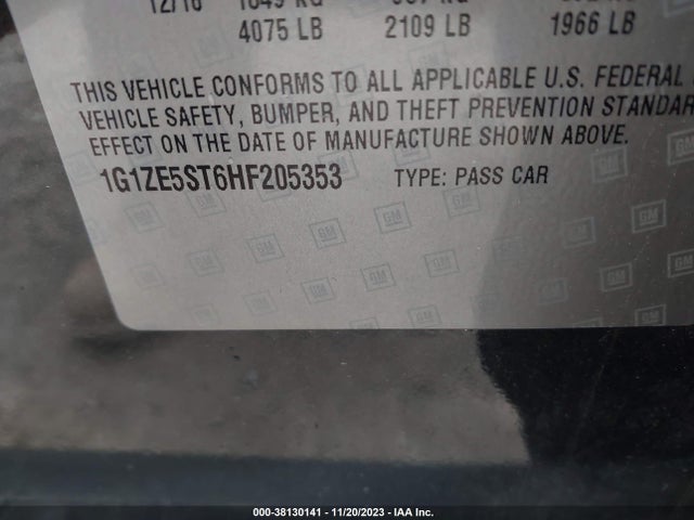 Chevrolet MALIBU 1LT 2017 1G1ZE5ST6HF205353 Image 9