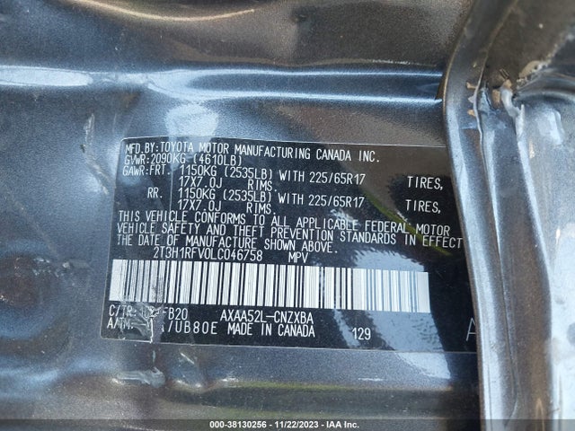 Toyota RAV4 LE 2020 2T3H1RFV0LC046758 Image 9
