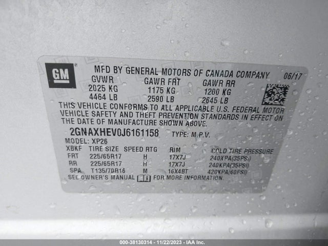 Chevrolet EQUINOX LS 2018 2GNAXHEV0J6161158 Image 9