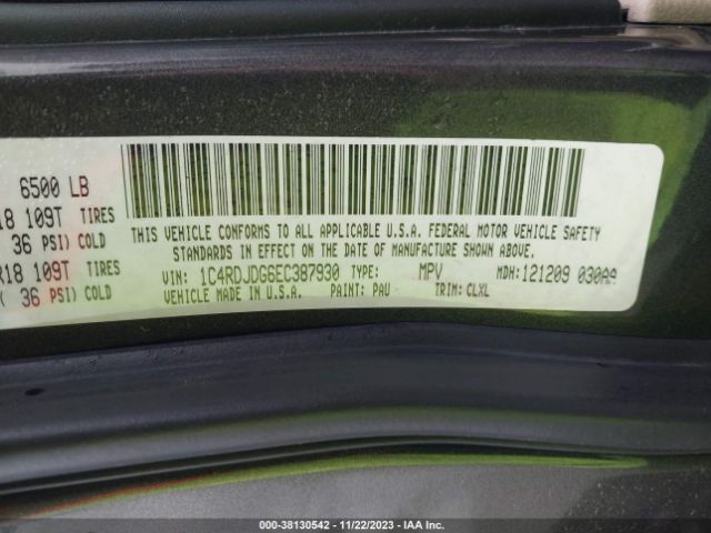 1C4RDJDG6EC387930 Dodge DURANGO LIMITED