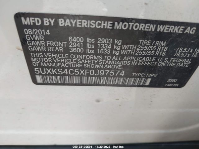 5UXKS4C5XF0J97574 BMW X5 Xdrive35d