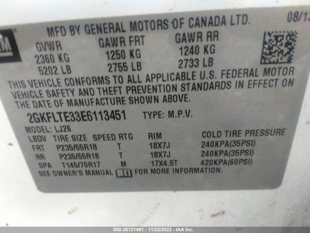 GMC Terrain Slt-2 2014 2GKFLTE33E6113451 Image 9