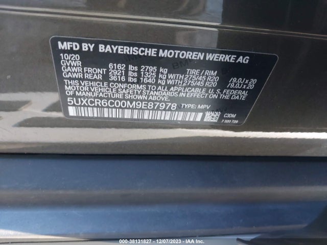 BMW X5 Xdrive40i 2021 5UXCR6C00M9E87978 Image 9