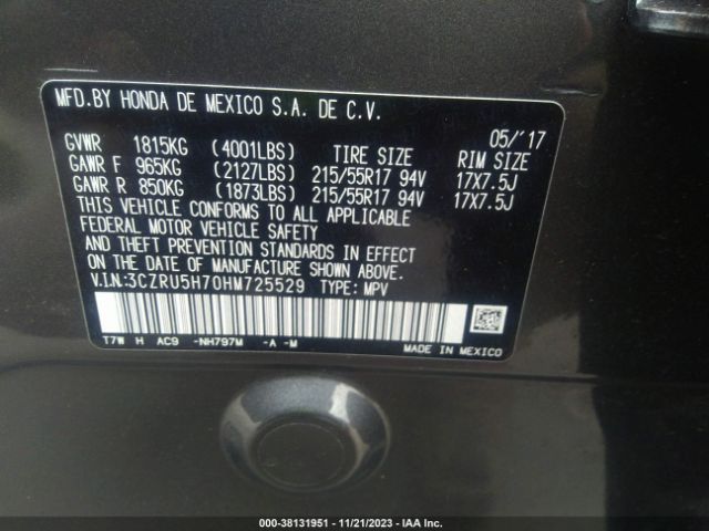 3CZRU5H70HM725529 Honda Hr-v Ex-l