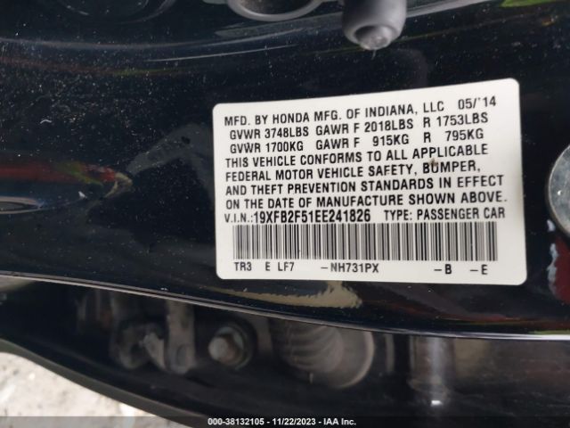 19XFB2F51EE241826 Honda Civic Sedan Lx