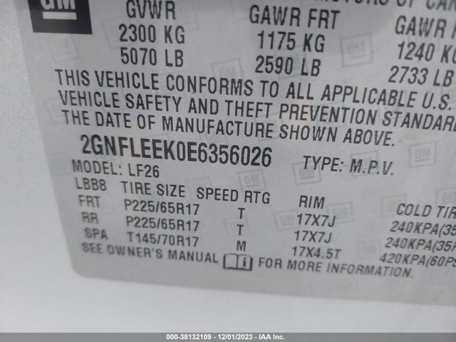 Chevrolet EQUINOX LS 2014 2GNFLEEK0E6356026 Image 9