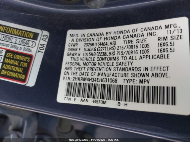2HKRM4H34EH631068 Honda CR-V LX