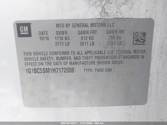 Chevrolet Cruze Ls Auto 2017 1G1BC5SM1H7172000 Image 9