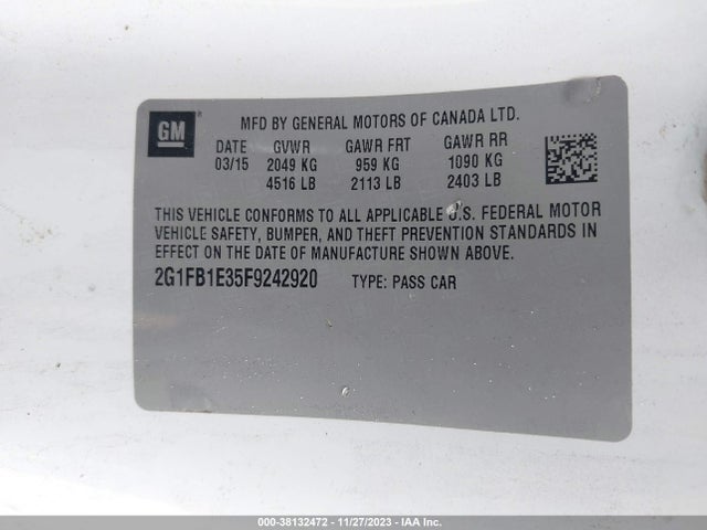 Chevrolet Camaro 2ls 2015 2G1FB1E35F9242920 Image 9