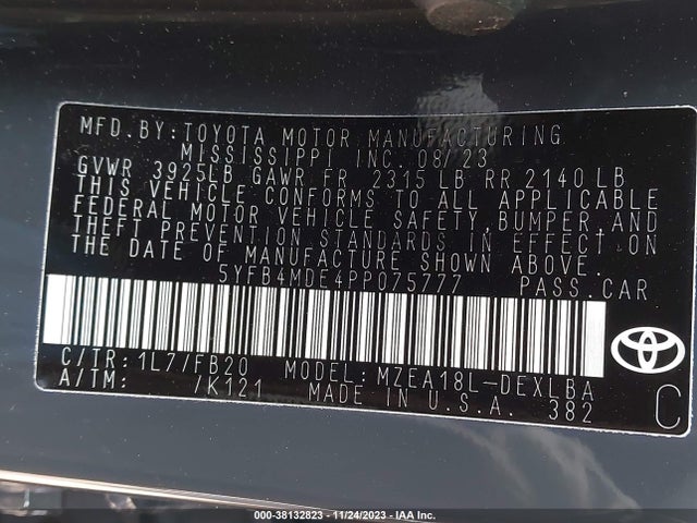 Toyota COROLLA LE 2023 5YFB4MDE4PP075777 Image 9
