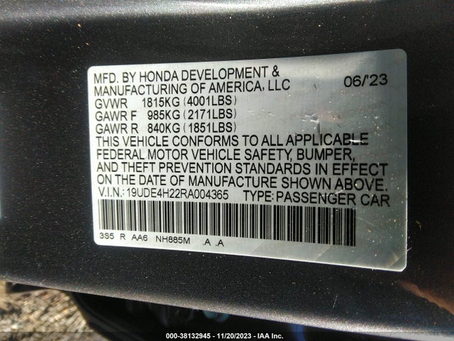 19UDE4H22RA004365 Acura Integra