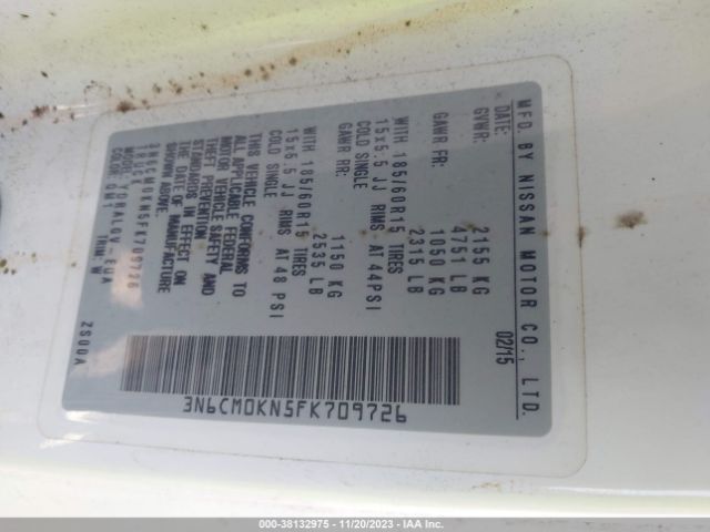 3N6CM0KN5FK709726 Nissan NV200 SV