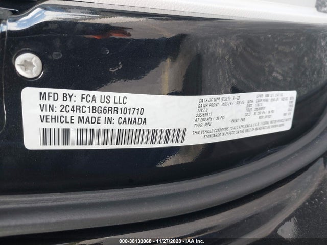 2024 CHRYSLER PACIFICA TOURING L VIN: 2C4RC1BG6RR101710