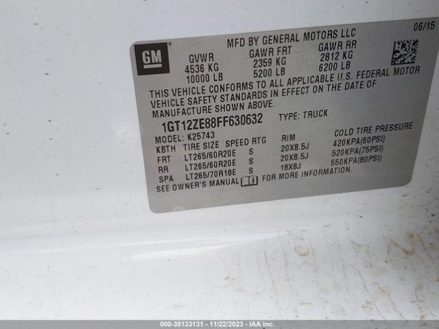 1GT12ZE88FF630632 GMC Sierra 2500hd Slt