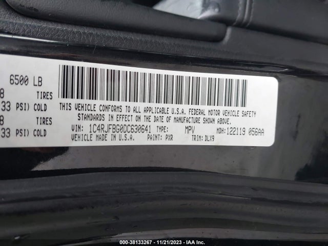 2013 JEEP GRAND CHEROKEE LIMITED VIN: 1C4RJFBG0DC630641