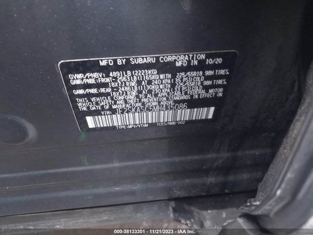 2021 SUBARU FORESTER LIMITED VIN: JF2SKASC5MH435086