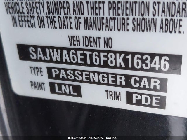 2015 JAGUAR F-TYPE SAJWA6ET6F8K16346 Photo 8