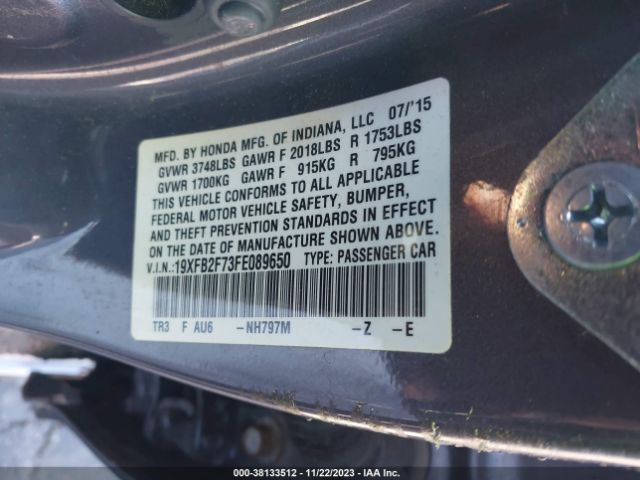 19XFB2F73FE089650 Honda CIVIC SE