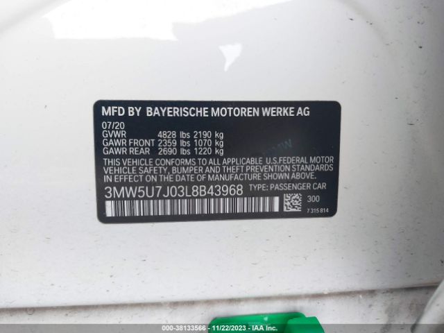 3MW5U7J03L8B43968 BMW 3 Series M340i