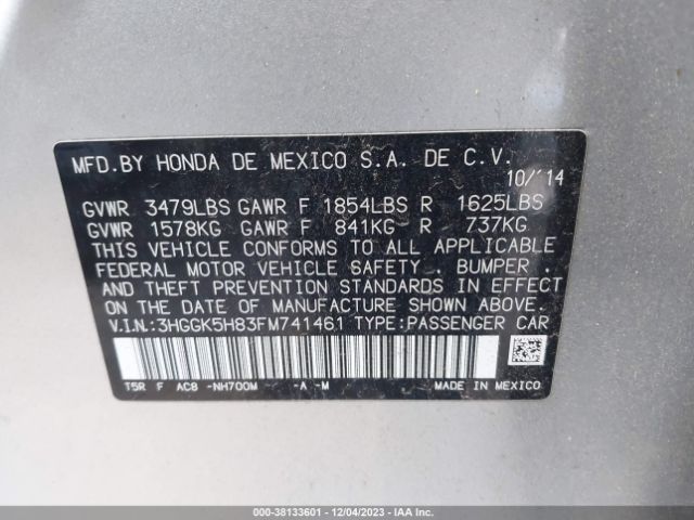 3HGGK5H83FM741461 Honda Fit Ex/ex-l