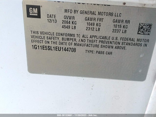 Chevrolet MALIBU 2LT 2014 1G11E5SL1EU144708 Image 9