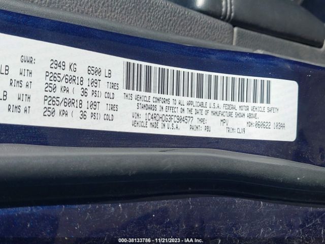 1C4RDHDG3FC904577 Dodge DURANGO LIMITED