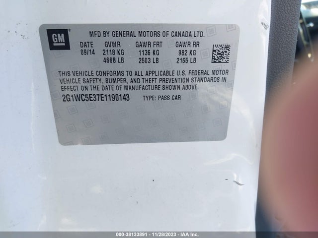 Chevrolet Impala Limited Ltz 2014 2G1WC5E37E1190143 Image 9