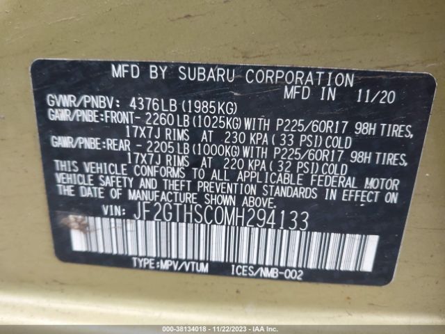 2021 SUBARU CROSSTREK JF2GTHSC0MH294133 Photo 8