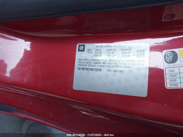 Chevrolet Camaro 1lt 2017 1G1FB1RS1H0179345 Image 9