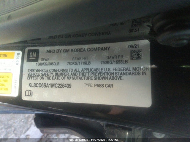 Chevrolet Spark Fwd 1lt Automatic 2021 KL8CD6SA1MC226409 Image 9