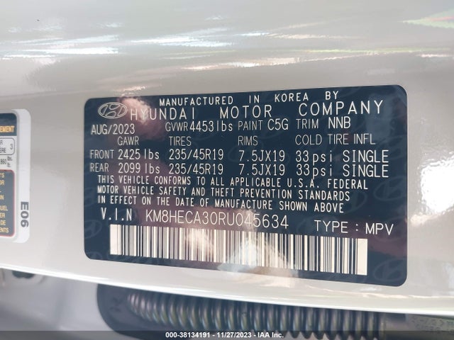 Hyundai Kona Limited 2024 KM8HECA30RU045634 Image 9