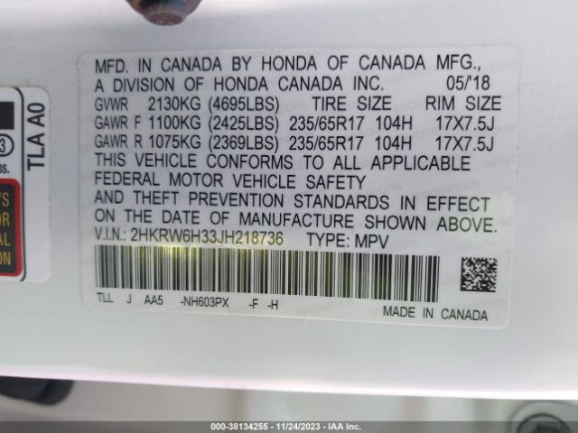 2HKRW6H33JH218736 Honda CR-V LX
