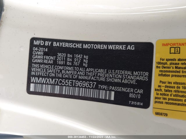 2014 MINI HARDTOP WMWXM7C55ET969637 Photo 8
